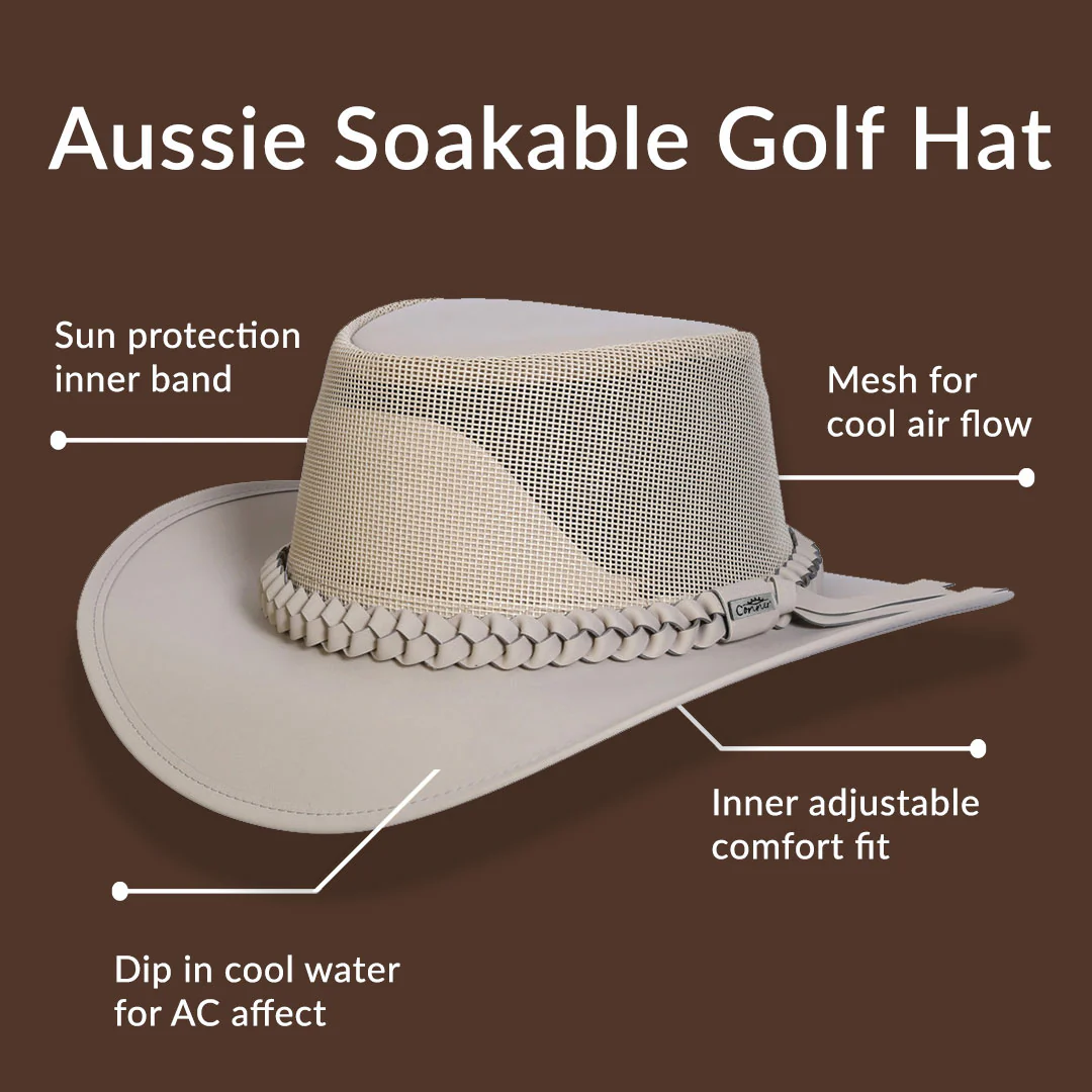Aussie Soaker Golf Hat - Sand - Image 3