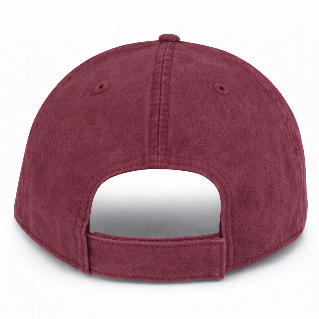 Burgundy with Black Weathered - Unstructured Baseball Cap - Image 2