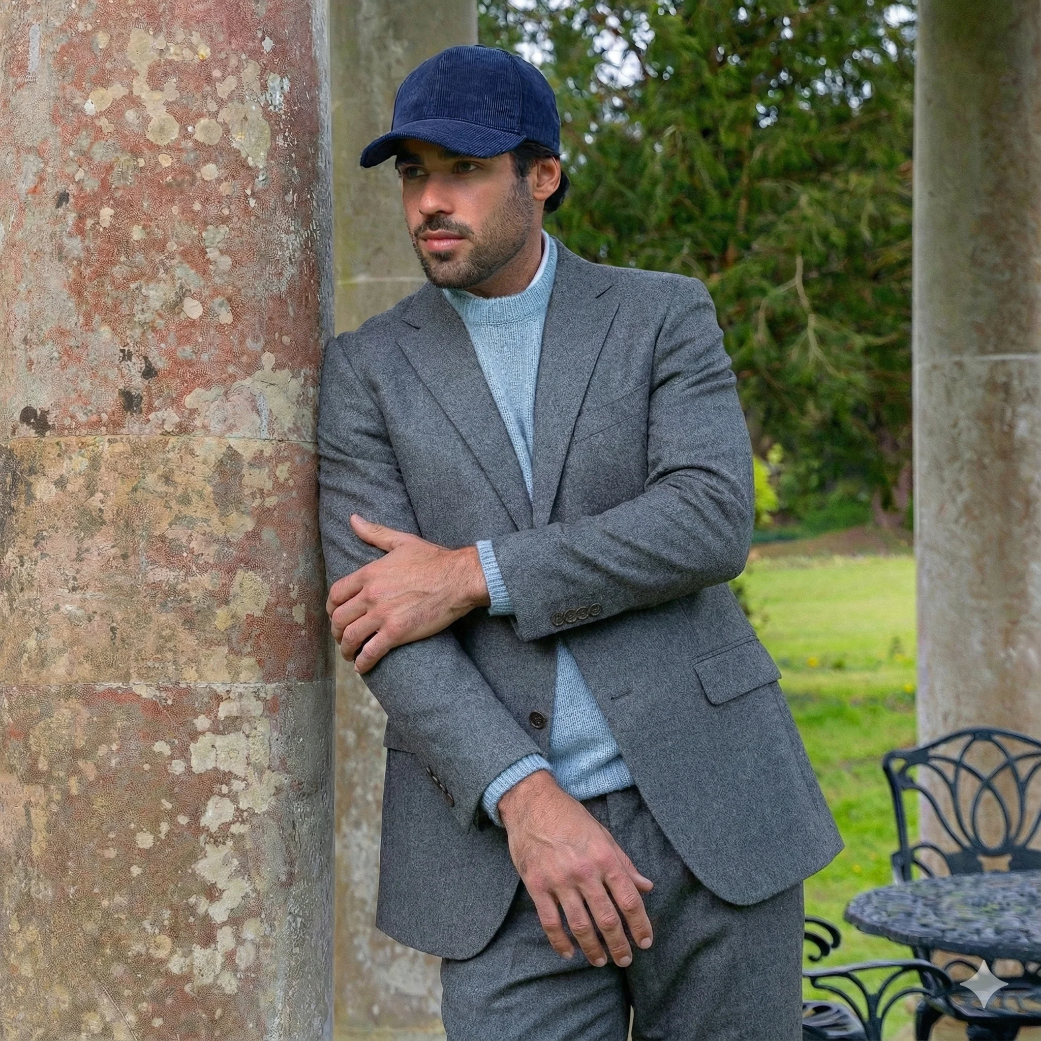 Corduroy Structured Baseball Cap - Navy - Image 2