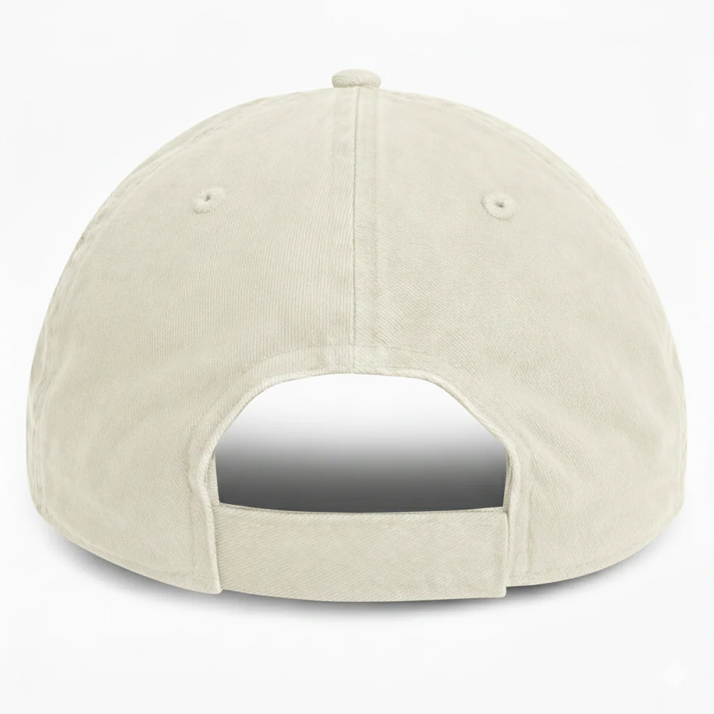 Cream with Black Visor - Unstructured Baseball Cap - Image 2