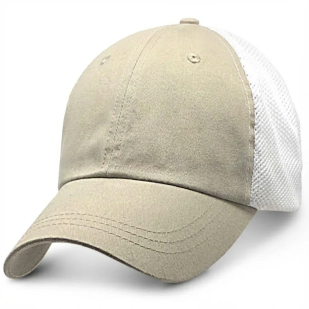 Cream Partial Soft Mesh - Unstructured Baseball Cap