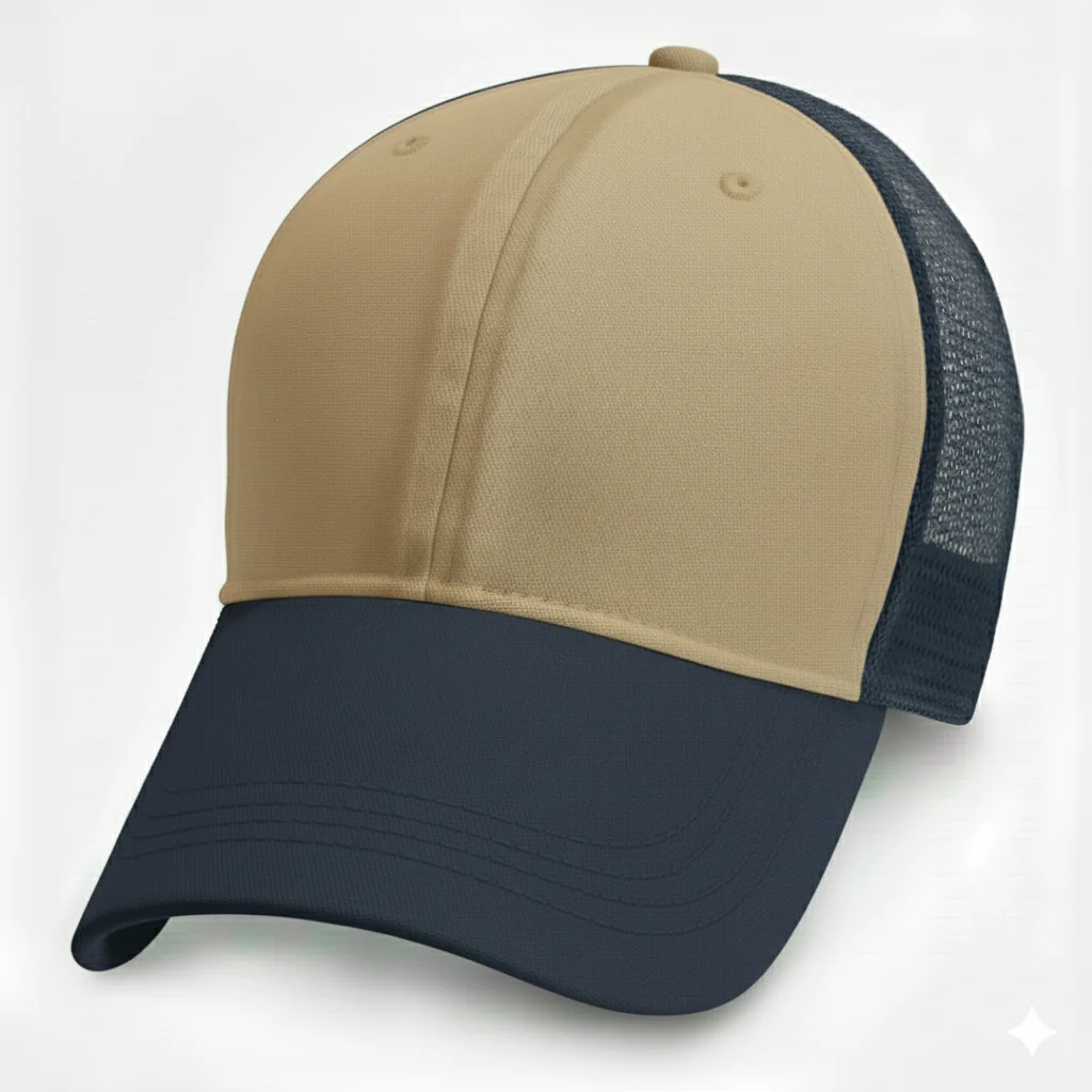 Dark Khaki with Blue Partial Coolnit - Unstructured Baseball Cap