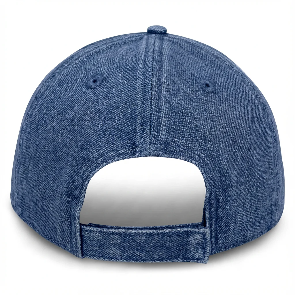 Navy Blue Denim Weathered - Unstructured Baseball Cap - Image 2