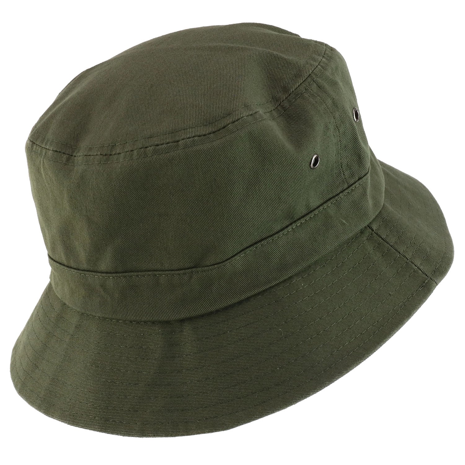 Short Brim Polyester Bucket Hat - Olive - Image 2