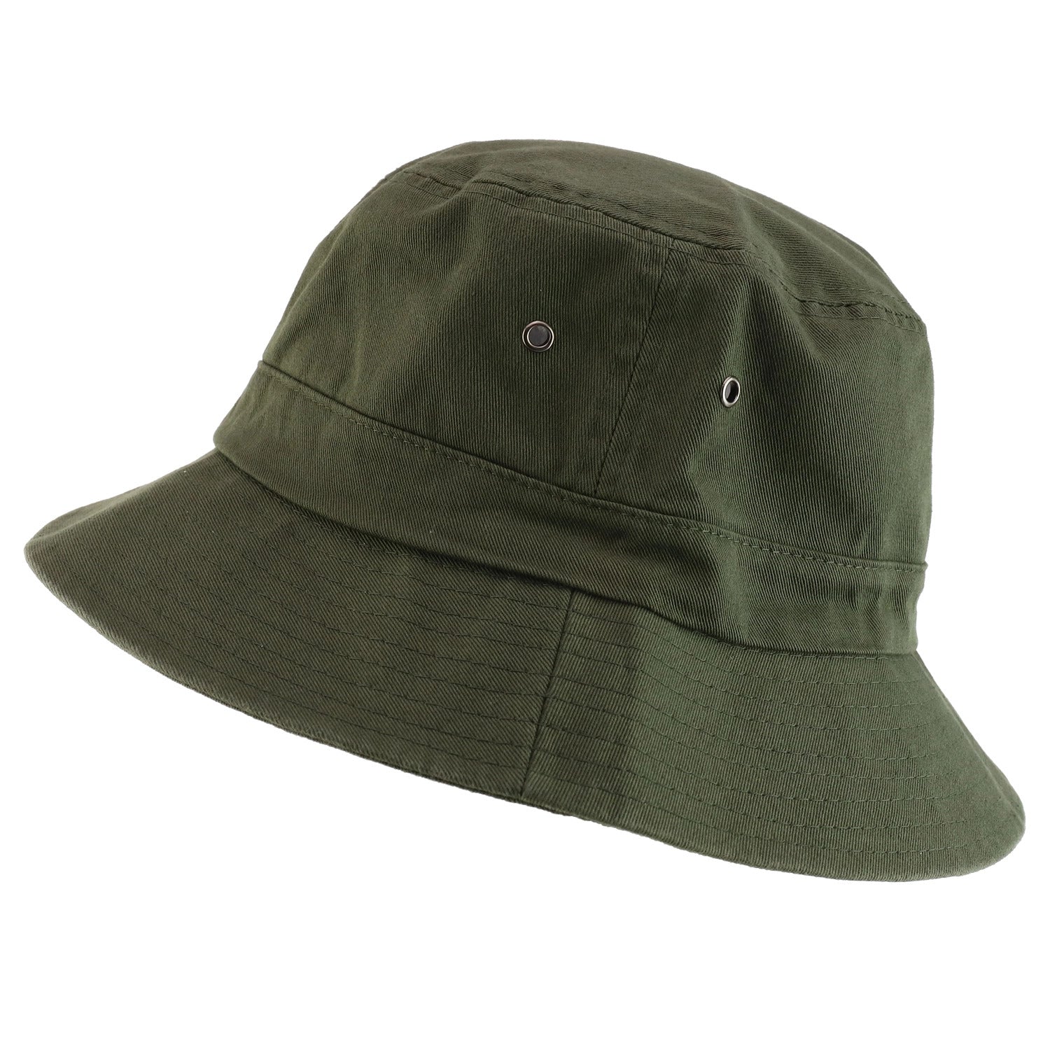 Short Brim Polyester Bucket Hat - Olive - Image 3