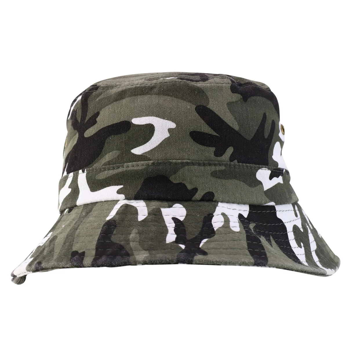 Short Brim Polyester Bucket Hat - Urban Camo - Image 2