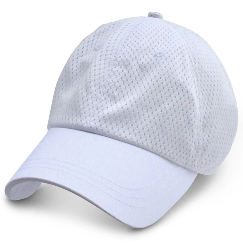 White Wicking Soft Mesh - Unstructured Baseball Cap - Image 3