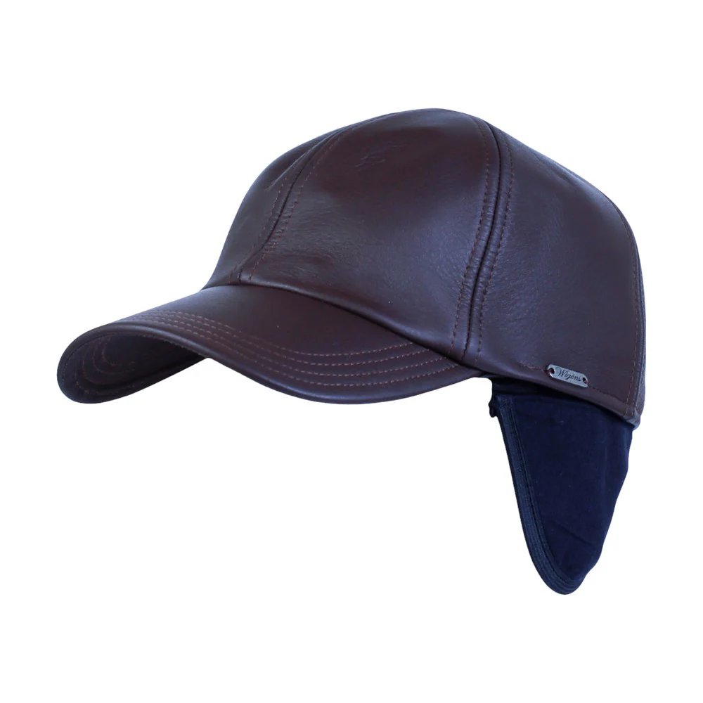 Wigens Dark Brown Elk Leather Baseball Cap with hidden Earflaps - Image 6